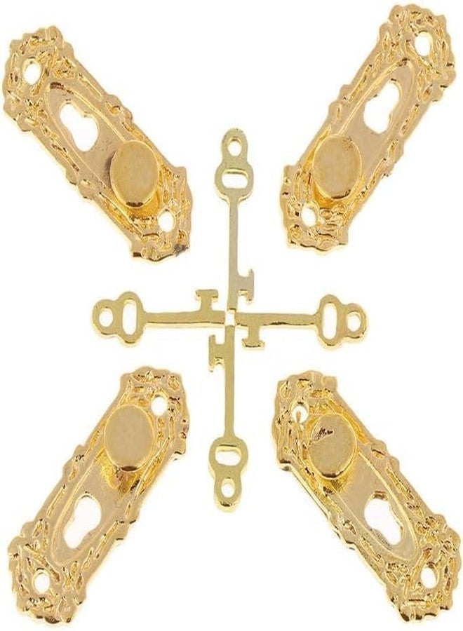 aoukoslt 4 Set Gold 1/12 Miniature Door Knob Lock and Key Dollhouse Decoration Accessories, Dollhouse Accessories, Dollhouse Decor, Decorations - Image 2